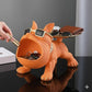 Cool French Bulldog Statue Storage Tray Grey Resin Dog Figurine Key Bowl and Candy Organiser with Open Mouth Design for Entryway Table Home Decor