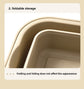 Collapsible Picnic Basket with Mini Table Lid Portable Folding Storage Crate with Cup Holders and Phone Stand Multi-Functional Outdoor Camping Sink Basin Khaki