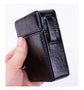 PU Leather Cigarette Case with Lighter Holder Hard Shell Storage Pouch Belt Loop Waist Bag for Standard Packs Blue Gift for Men