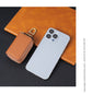 Genuine Leather Car Key Case Double Zipper Smart Key Fob Holder Wallet Remote Organiser Pouch with Hook Pink