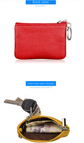 Small Coin Purse Key Ring Wallet Mini Change Pouch Dual Zipper Pocket PU Leather Portable Storage Bag Purple