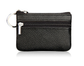 Small Coin Purse Key Ring Wallet Mini Change Pouch Dual Zipper Pocket PU Leather Portable Storage Bag Black