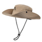 Wide Brim Sun Hat Waterproof UV Protection Boonie Bucket Cap Mesh Breathable for Fishing Hiking Camping Outdoor Black
