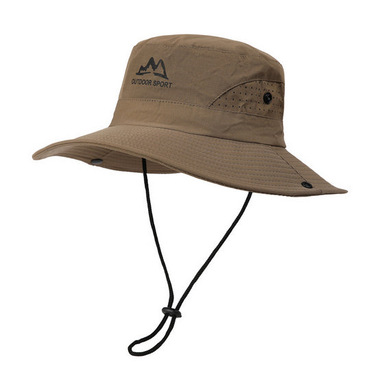 Wide Brim Sun Hat Waterproof UV Protection Boonie Bucket Cap Mesh Breathable for Fishing Hiking Camping Outdoor Coffee