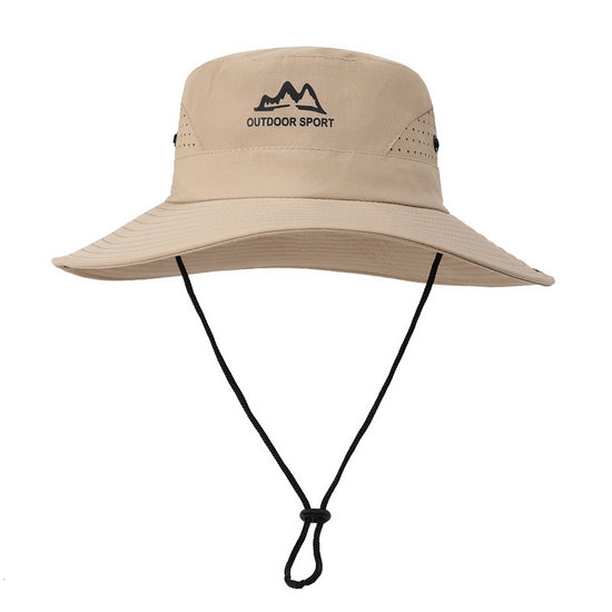 Wide Brim Sun Hat Waterproof UV Protection Boonie Bucket Cap Mesh Breathable for Fishing Hiking Camping Outdoor Khaki