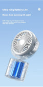 Portable Turbo Fan 3-in-1 Mini Handheld Desk Fan Rechargeable Personal Cooling Device with Neck Lanyard 180 Degree Adjustable Head Quiet Wind White