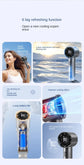 High Speed Handheld Turbo Fan Champagne Gold 3 Adjustable Speeds LED Display Portable Personal Cooling Fan Rechargeable for Travel Office Outdoor