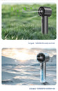 High Speed Handheld Turbo Fan Light Luxury Grey 3 Adjustable Speeds LED Display Portable Personal Cooling Fan Rechargeable for Travel Office Outdoor