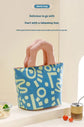 Insulated Lunch Bag Tote Fashion Graffiti Print with Soft Padded Handle Waterproof Thermal Cooler Bento Case for Work School and Picnics Blue with Pink Handle