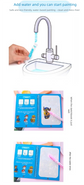 2 PCS Magic Water Colouring Book Reusable Mess Free Painting Set Space Astronaut and Cartoon Puppy Themes with Refillable Water Pens for Kids Travel Activity