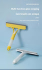 White 3-in-1 Window Squeegee with Built-in Spray Bottle - Dual Sided Sponge Glass Cleaner - Streak Free Tool for Shower Screens, Mirrors & Car Windows