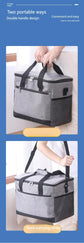 Large 30L Insulated Cooler Bag - Leakproof Thermal Lunch Tote with Shoulder Strap - Heavy Duty Blue Picnic Box for Beach, Camping & Work