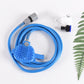 2-in-1 Pet Bathing Tool & Massager - Handheld Silicone Shower Sprayer Scrubber for Dogs & Cats - 2.2m Hose with Indoor & Outdoor Tap Adapters - Blue Grooming Kit