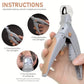 Illuminated Pet Nail Clippers with LED Light & Magnifier - Safety Claw Trimmer for Dogs & Cats - Lightweight Plastic Handle with Nail Catcher - 15cm Grey/Orange