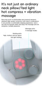 Smart 4-in-1 Travel Neck Pillow with ANC Headphones - Heated Vibration Massage & Bluetooth Audio - Memory Foam Support for Planes & Home - Beige