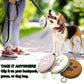Portable Silicone Double Pet Bowl - Collapsible Travel Dog Feeder for Food & Water - 2 x 450ml Capacity with Zipper Case - Brown & Yellow