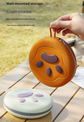 Portable Silicone Double Pet Bowl - Collapsible Travel Dog Feeder for Food & Water - 2 x 450ml Capacity with Zipper Case - Brown & Pink