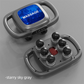 6-Head Deep Tissue Percussion Massager - Cordless Electric Muscle Gun with Red Light Therapy - 9 Speed Dual Handle Body Relaxer for Back & Legs - Starry Grey