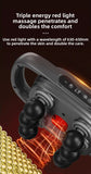 6-Head Deep Tissue Percussion Massager - Cordless Electric Muscle Gun with Red Light Therapy - 9 Speed Dual Handle Body Relaxer for Back & Legs - Starry Grey