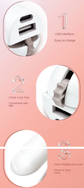 Cordless Mini Hair Straightener & Curler 2-in-1 - Portable USB Rechargeable Ceramic Flat Iron with 3 Temperature Settings - Compact Travel Styler for Bangs & Touch Ups - White