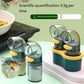 3 PCS Quantitative Salt & Spice Dispenser Set with Storage Base - 0.5g Precise Metering Shakers for Salt, Pepper & Spices - Push Button Portion Control Kitchen Organiser - Dark Green