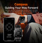 Rugged Outdoor Smart Watch for Men - 1100mAh Extra Long Battery with LED Flashlight & Compass - 2.01" HD Screen Bluetooth Calling IP68 Waterproof Fitness Tracker - Orange