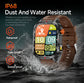 Rugged Outdoor Smart Watch for Men - 1100mAh Extra Long Battery with LED Flashlight & Compass - 2.01" HD Screen Bluetooth Calling IP68 Waterproof Fitness Tracker - Orange