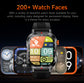 Rugged Outdoor Smart Watch for Men - 1100mAh Extra Long Battery with LED Flashlight & Compass - 2.01" HD Screen Bluetooth Calling IP68 Waterproof Fitness Tracker - Orange