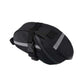 Bike Saddle Bag Under Seat Storage Pouch - Compact 600D Cycling Wedge Pack with Reflective Strip & Tail Light Loop - Quick Release Strap for MTB Road & Folding Bikes - Black