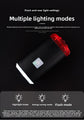USB Rechargeable Mini Bike Light Front & Rear Combo - 150 Lumen LED High Brightness Safety Lamp for Cycling - IPX8 Waterproof Aluminium Helmet & Handlebar Light - Black