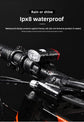 USB Rechargeable Mini Bike Light Front & Rear Combo - 150 Lumen LED High Brightness Safety Lamp for Cycling - IPX8 Waterproof Aluminium Helmet & Handlebar Light - Black