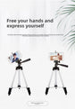 110cm Lightweight Camera & Phone Tripod Stand - Portable Aluminium Travel Tripod with 3-Way Head, Bubble Level & Universal Smartphone Holder - 3110 Adjustable Mount for Live Stream & Vlogging - Black and Silver