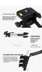 110cm Lightweight Camera & Phone Tripod Stand - Portable Aluminium Travel Tripod with 3-Way Head, Bubble Level & Universal Smartphone Holder - 3110 Adjustable Mount for Live Stream & Vlogging - Black and Silver