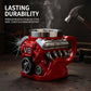 3D V8 Engine Coffee Mug Stainless Steel Liner Resin Novelty Cup 300ml Double Wall Insulated Gift for Car Enthusiasts Mechanics Red