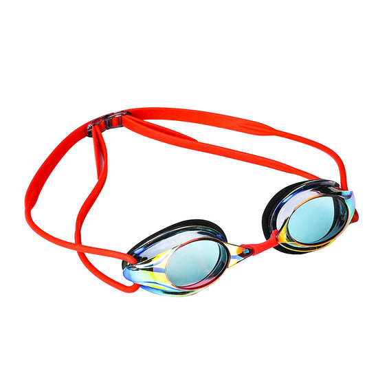 Red Swimming Goggles Mirrored Anti-Fog UV Protection Waterproof HD Silicone Seal Swim Glasses for Men Women Training