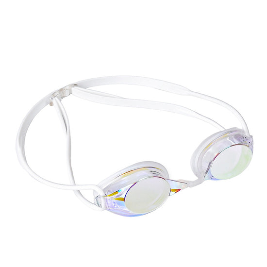 White Swimming Goggles Mirrored Anti-Fog UV Protection Waterproof HD Silicone Seal Swim Glasses for Men Women Training Racing