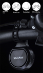 130dB Electric Bike Horn with Anti-Theft Alarm Electronic Bicycle Bell USB Rechargeable Waterproof Adjustable Volume Vibration Sensor for MTB Road Scooter Black