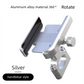 Universal Aluminium Motorcycle Phone Holder Handlebar Mount 360 Rotation Anti-Shake CNC Metal for Bike Scooter 4-7 Inch Phones Sliver