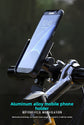 Universal Aluminium Motorcycle Phone Holder Rearview Mirror Mount 360 Rotation Anti-Shake M3 Metal for Motorbike Scooter Sliver