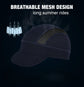 Blue Mesh Cycling Cap Under Helmet Liner Breathable Skull Cap with Flip Up Brim Sun Shade Moisture Wicking Hat for Bike Running Fits 55-60cm