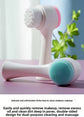 2-in-1 Dual Sided Facial Cleansing Brush Soft Microfiber & Silicone Scrubber Manual Face Washer Exfoliator Tool Pink for Deep Pore Cleaning