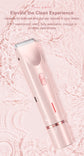 2-in-1 Electric Lady Shaver & Bikini Trimmer Dual Head Waterproof Wet & Dry Body Hair Remover Cordless Razor for Face Legs Underarms White