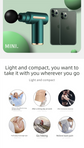 Mini Massage Gun Deep Tissue Percussion Muscle Massager Portable Handheld Quiet 6 Speeds 4 Heads Type-C Charging Electric Body Relaxer Tool Green