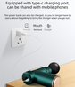 Mini Massage Gun Deep Tissue Percussion Muscle Massager Portable Handheld Quiet 6 Speeds 4 Heads Type-C Charging Electric Body Relaxer Tool Green