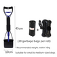 Medium Foldable Pet Pooper Scooper 45cm Portable Dog Waste Jaw Clamp with Bone Dispenser & 20 Bags Blue