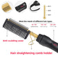 2-in-1 Electric Hot Comb Hair Straightener & Curler Titanium Alloy Heating Fast Heat Up Anti-Scald Pressing Comb with AU Plug 3 Temp Settings Black