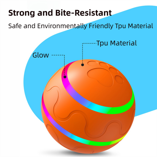 Yellow Durable TPU Smart Interactive Electric Pet Toy Ball - Automatic Bouncing Dog & Cat Chew Toy, Shaking Smart Activated