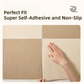 16 Pack Off-White Durable & Soft Self-Adhesive Carpet Tiles(30x30cm) - Interlocking Non-Slip Square Floor Mat for Bedroom, Office & Living Room