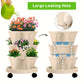 Green 3-Tier Stackable Strawberry & Vegetable Planter with Mobile Wheel Tray - Space-Saving Vertical Gardening System