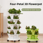 Red 3-Tier Stackable Strawberry & Vegetable Planter with Mobile Wheel Tray - Space-Saving Vertical Gardening System